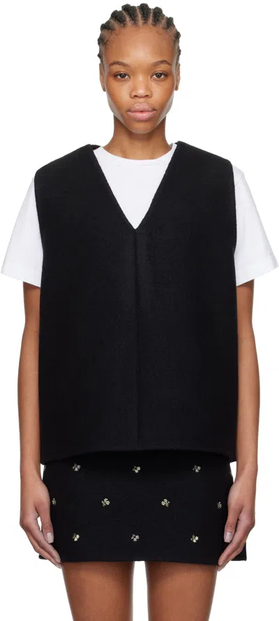 Rier Black Walker Vest In Black Felted