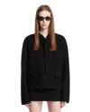 Rier Black Wool Cropped Walker Jacket In Black
