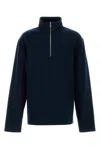 Rier Virgin Wool Zip-up Sweater In Blue