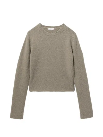 Rier Bouclé Wool Sweater In Gray