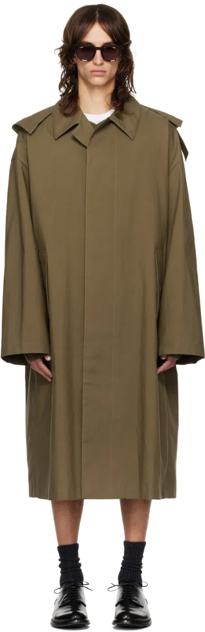 Rier Brown Cotton Bonded Coat In Castoro Cotton Wr