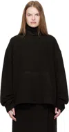Rier Wool Fleece Hooded Sweatshirt In Black