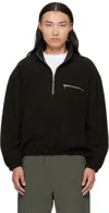 Rier High-neck Zip-front Sweatshirt In Black