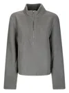 Rier Wool Fleece Sweatshirt With High Collar In Gray