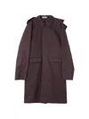 Rier Collared Single-breasted Coat In Purple