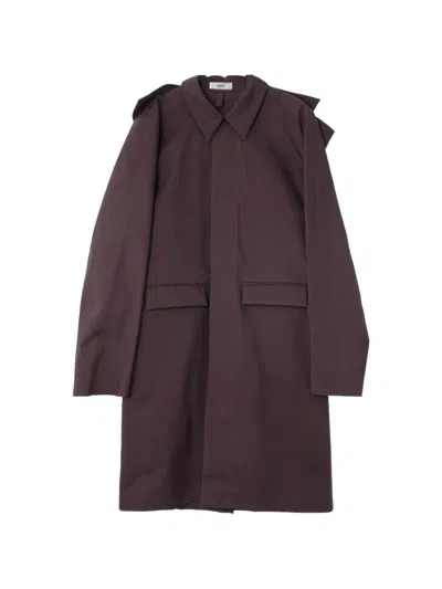 Rier Collared Single-breasted Coat In Purple