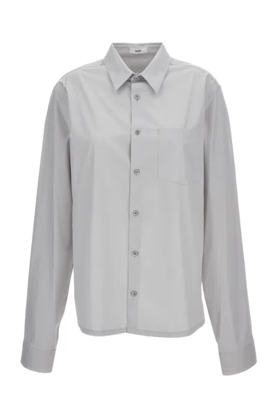 Rier Cotton Poplin Shirt In Gray