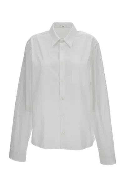 Rier Grey Boxy Cotton Poplin Shirt In Gray
