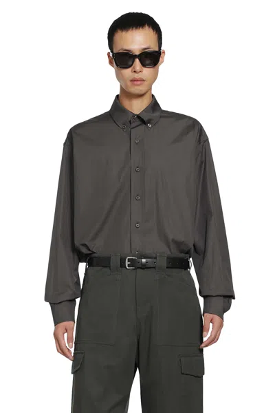 Rier Cotton Poplin Shirt In Grey