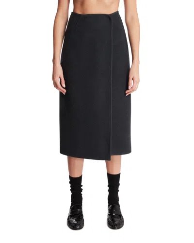 Rier Dark Gray Walker Wrap-skirt In Black
