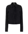 Rier Denim Jacket Collared Design Front Pockets In Black
