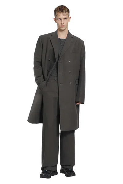 Rier Double-breasted Coat In Gray
