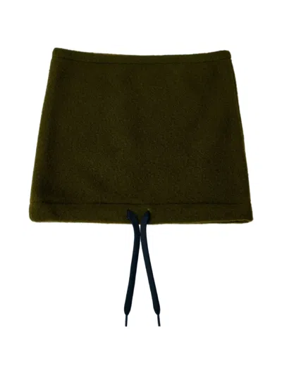Rier Natural Fleece Neck Warmer In Green