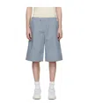 Rier Elasticated Cotton Bermuda Shorts In Blue