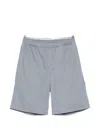 Rier Elasticated Cotton Bermuda Shorts In Gray