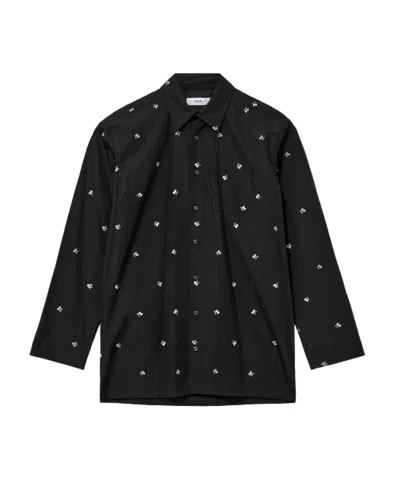 Rier Embroidered Shirt In Black
