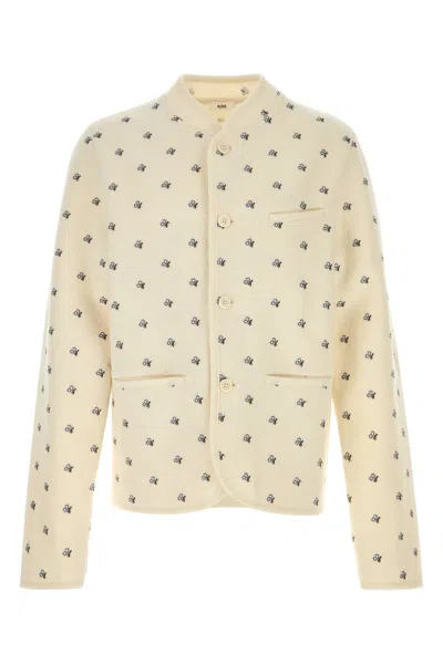 Rier Embroidered Wool Jacket In White