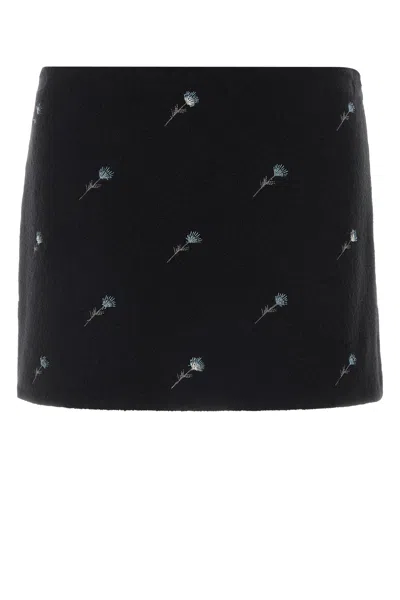 Rier Embroidered Wool Mini Skirt