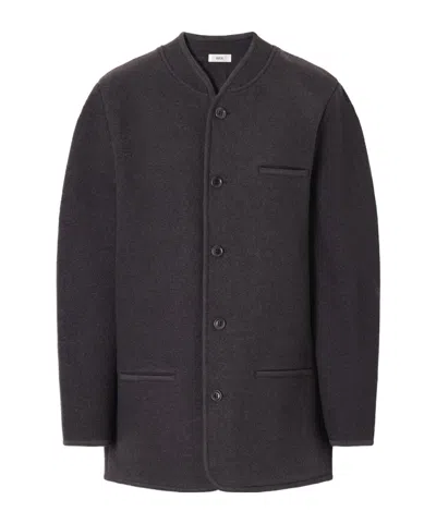Rier Walker Felted Wool-fleece Jacket In Brown
