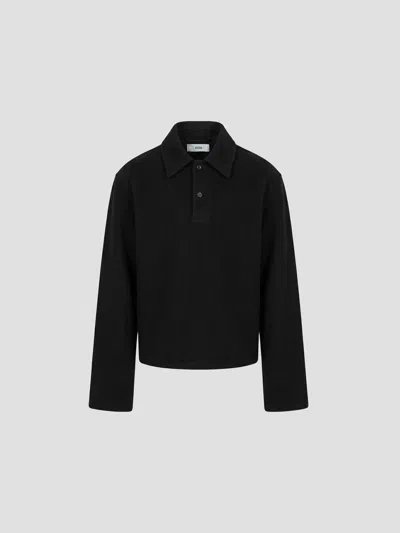 Rier Fleece Polo For Spring/summer 2026 In Black Fleece