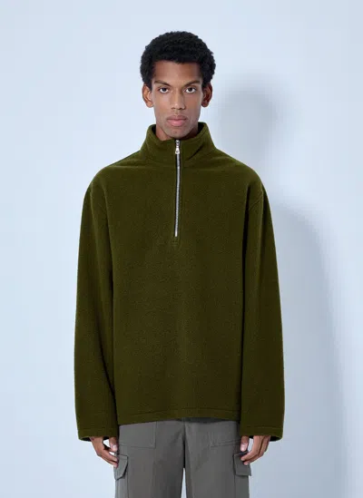 Rier Fleece Polo Sweatshirt In Green