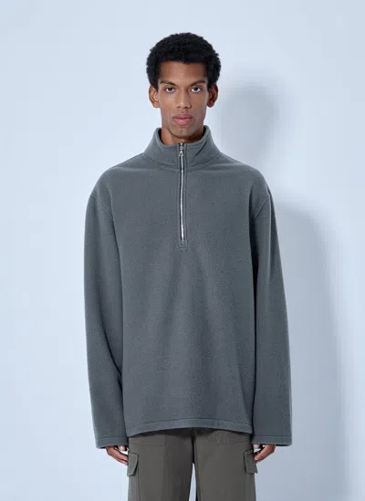 Rier Fleece Polo Sweatshirt In Grey