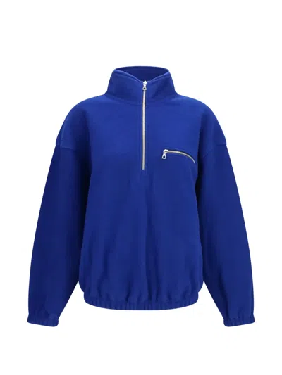 Rier Polar Wool-fleece Half-zip Sweatshirt In Blue