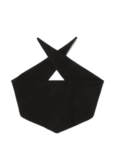 Rier Fleece Trim Scarf In Black