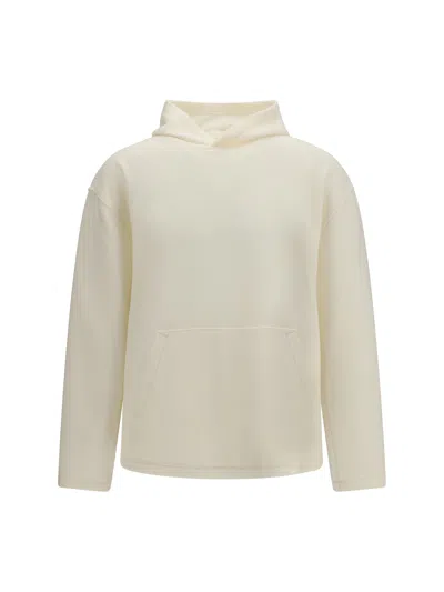 Rier Fleece Wool Hoodie In White