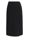 Rier Fleece Wrap Skirt In Pure Wool In Black