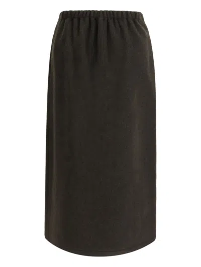 Rier Fleece Wrap Skirt In Brown