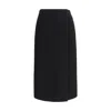 Rier Fleece Wrap Skirt In Pure Wool In Black