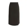 Rier Fleece Wrap Skirt In Pure Wool In Brown