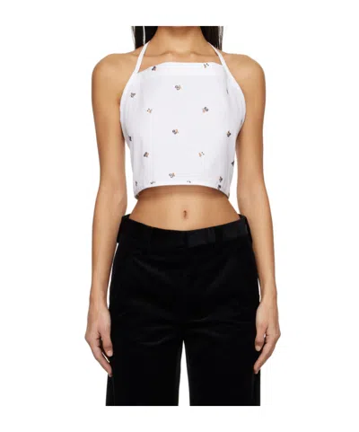 Rier White Floral Tank Top In White Flowers Popeli