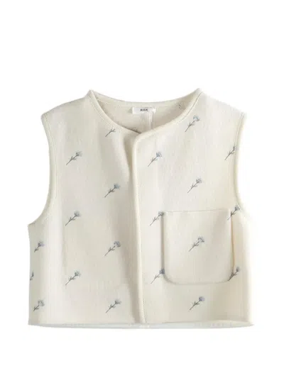 Rier Floral-print Pocket Jacket In White