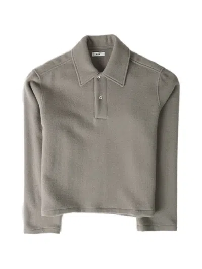Rier Fog Fleece Polo Shirt In Gray