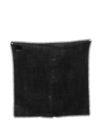 Rier Frayed-edge Scarf In Black