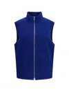 Rier Virgin Wool Fleece Vest In Blue