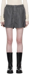 Rier Gray Drawstring Shorts In Plombe Silk