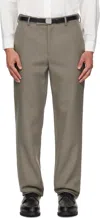 Rier Gray Fitted Trousers In Brown