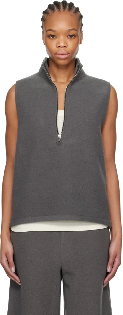 Rier Gray Fleece City Vest In Castelrock Fleece