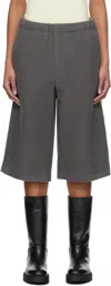 Rier Gray Fleece Shorts In Castelrock Fleece
