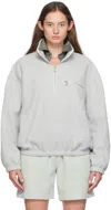 Rier Gray Fleece Sweater In Perle Fleece