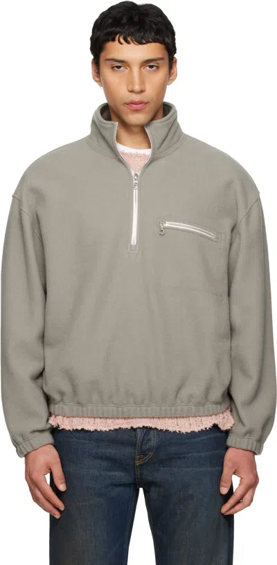 Rier Gray Polar Fleece Sweater In Neutral