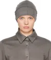 Rier Polar Jersey Beanie In Gray