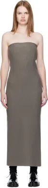 Rier Gray Walker Bustier Midi Dress In Gray