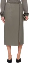 Rier Gray Walker Midi Skirt In Animal Print