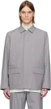 Rier Gray Waxed Cotton Jacket In Inox Waxed