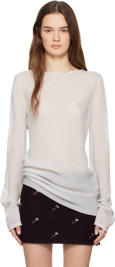 Rier Grey Wool Gauze Blouse