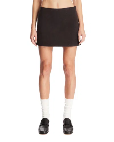 Rier Gray Wool Miniskirt In Black